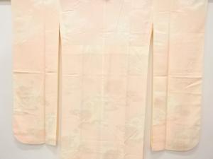 雲に亀甲・菊模様織り出し　単衣振袖用長襦袢